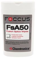 CHEMTRONICS FSA50 FUSION SPLICE WIPE, 3.5 X 4.3, PK50 ROHS COMPLIANT: YES