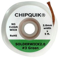 CHIP QUIK SOLDERWICK2.0 SOLDER WICK, NO-CLEAN, 2MM X 1.52M ROHS COMPLIANT: YES