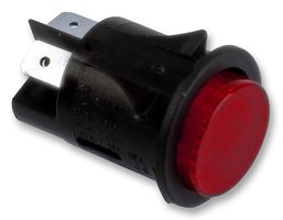 PB SWITCH, DPST, 16A, 250V, PANEL, RED