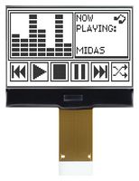 MIDAS DISPLAYS MCCOG128064B12W-FPTLW Graphic LCD, 128 x 64 Pixels, Black on White, 3.3V, Parallel, SPI, English, Japanese