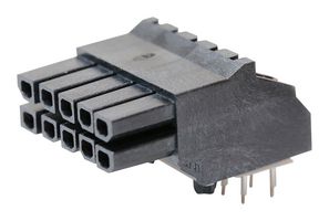 MOLEX 44764-1001 PCB Receptacle, Board-to-Board, 3 mm, 2 Rows, 10 Contacts, Through Hole Mount Right Angle