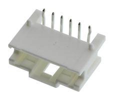 MOLEX 55935-0610 Pin Header, Wire-to-Board, 2 mm, 1 Rows, 6 Contacts, Through Hole Right Angle