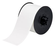 BRADY B30C-3250-551-WT Non Adhesive Continuous Tag Stock, Printable, Heavy Duty Polyester, White, 3.25" W x 50 Ft L Roll