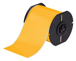 BRADY B30C-4000-569-YL Low Halide Polyester Tape for Labeling Stainless Steel, Yellow, 4" W x 100 Ft L Roll