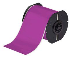 BRADY B30C-4000-595-PL Indoor/Outdoor Vinyl Label Tape with Aggressive Adhesive, Purple, 4" W x 100 Ft L Roll
