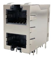 AMPHENOL COMMUNICATIONS SOLUTIONS RJE1R288335403 Modular Connector, RJ45 Jack, 2 x 1 (Stacked), 8P8C, Cat6, Through Hole Mount