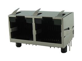 AMPHENOL COMMUNICATIONS SOLUTIONS RJE392881400 Modular Connector, RJ45 Jack, 1 x 2 (Ganged), 8P8C, Through Hole Mount
