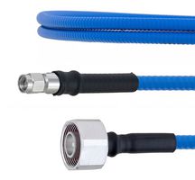 FAIRVIEW MICROWAVE FMCA1815-24 LOW PIM 4.1-9.5 MINI DIN MALE TO SMA MALE PLENUM CABLE SPP-250-LLPL COAX IN 24 INCH WITH LF SOLDER