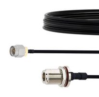 FAIRVIEW MICROWAVE FMCA2135-12 SMA MALE TO N FEMALE BULKHEAD CABLE FM-SR141TBJ COAX IN 12 INCH WITH LF SOLDER