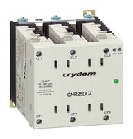 SENSATA/CRYDOM GNR25DCZ Solid State Contactor, 25 A, 600 Vrms, 32 VDC, Zero Crossing, DIN Rail, Panel, Screw