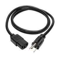 EATON TRIPP LITE P006-004 Mains Power Cord, NEMA 5-15P to IEC 60320 C13, 1.2 m, 10 A, 125 VAC, Black