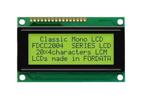 FORDATA FC2004C03-FHYYBW-91SE LCD Alfanumérico, 20 x 4, Negro sobre Amarillo / Verde, 3 V, Inglés, Japonés, Transflectivo