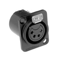 AMPHENOL AUDIO AC4FDZB XLR Connector, 4 Contacts, Receptacle, Panel Mount, Silver Plated Contacts, Metal Body, AC Series