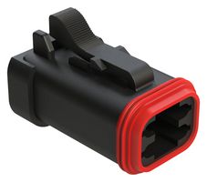 AMPHENOL SINE/TUCHEL AT06-4S-EC01BLK Automotive Connector Housing, Black, AT Series, Plug, 4 Positions