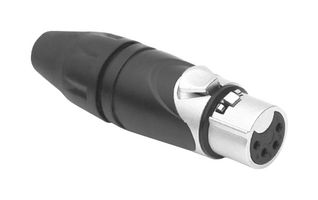 AMPHENOL AUDIO AX4F XLR Connector, 4 Contacts, Receptacle, Cable Mount, Tin Plated Contacts, Metal Body, AX Series