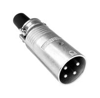 AMPHENOL AUDIO EP-5-12 XLR Connector, 5 Contacts, Plug, Cable Mount, Tin Plated Contacts, Zinc Diecast Body, EP Series