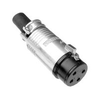 AMPHENOL AUDIO EP-6-11P XLR Connector, 6 Contacts, Receptacle, Cable Mount, Tin Plated Contacts, Zinc Diecast Body