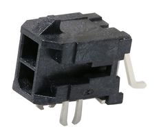 MOLEX 43045-0206 Pin Header, Power, 2 Rows, 2 Contacts, Surface Mount Right Angle, Micro-Fit 3.0 43045 Series