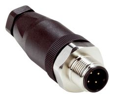 SICK STE-1204-GN Conector de Sensor, M12, Macho, 4 Posiciones, Pin de Tornillo, Montaje en Cable Recto