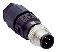 SICK STE-1204-GQU8 Sensor Connector, M12, Male, 4 Positions, IDC / IDT Pin, Straight Cable Mount