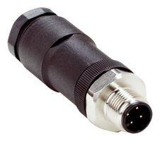 SICK STE-1204-TN Conector de Sensor, M12, Macho, 4 Posiciones, Pin de Tornillo, Montaje en Cable Recto