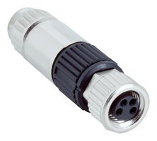 SICK YF08U14-1434K2551A Conector de Sensor, M8, Hembra, 4 Posiciones, Socket IDC / IDT, Montaje en Cable Recto