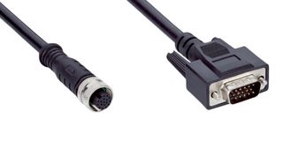 SICK YF2AAD-020VD5MHDAC Sensor Cable, 17 Position/15 Position, M12 Receptacle, D Sub Plug, 2 m, 6.6 ft