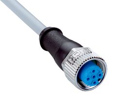 SICK YF2A14-250VB3XLEAX Cable de Sensor, Codificado A, Gris, Receptáculo M12, Extremo Libre, 4 Posiciones, 25 m, 82ft
