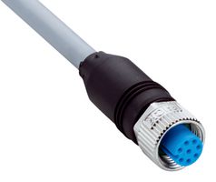 SICK YF2A28-050S01XLEAX Sensor Cable, A Coded, Grey, M12 Receptacle, Free End, 8 Positions, 5 m, 16.4 ft