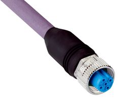 SICK YF2B22-050PB1XLEAX Sensor Cable, B Coded, Violet, M12 Receptacle, Free End, 2 Positions, 5 m, 16.4 ft