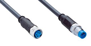 SICK YF8U14-C60UA1M8U13 Cable de Sensor, 4 Posiciones/3 Posiciones, Codificado A, Negro, Receptáculo M8, Plug M8, 600 mm