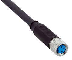 SICK YF8U23-100UB2XLEAX Sensor Cable, A Coded, Black, M8 Receptacle, Free End, 3 Positions, 10 m, 32.8 ft