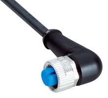 SICK YG2A15-020UB5XLEAX Sensor Cable, A Coded, Black, 90° M12 Receptacle, Free End, 5 Positions, 2 m, 6.6 ft