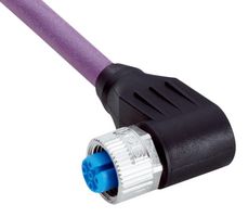 SICK YG2A15-050C1BXLEAX Sensor Cable, Black, 90° M12 Receptacle, Free End, 5 Positions, 5 m, 16.4 ft