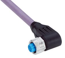 SICK YG2B22-100PB1XLEAX Sensor Cable, B Coded, Black, 90° M12 Receptacle, Free End, 2 Positions, 10 m, 32.8 ft