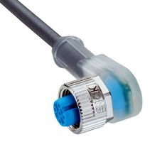 SICK YI2A14-250UB3XLEAX Cable de Sensor, Codificado A, Negro, Receptáculo M12 90°, Extremo Libre, 4 Posiciones, 25m, 82ft