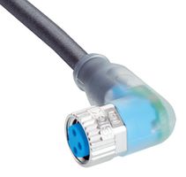 SICK YI8U13-100UA1XLEAX Sensor Cable, A Coded, Black, 90° M8 Receptacle, Free End, 3 Positions, 10 m, 32.8 ft