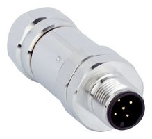 SICK YM12ES5-0075S5586A Sensor Connector, M12, Male, 5 Positions, Screw Pin, Straight Cable Mount