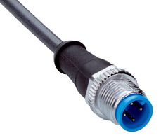 SICK YM2A14-100UB3XLEAX Sensor Cable, A Coded, Black, M12 Plug, Free End, 4 Positions, 10 m, 32.8 ft
