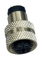 NORCOMP 858-B04-203RLS4 Sensor Connector, VULCON M12 Circulars Series, M12, Female, 4 Positions, Solder Socket