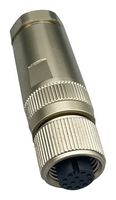 NORCOMP 858-012-203RKT4 Sensor Connector, VULCON M12 Circulars Series, M12, Female, 12 Positions, Solder Socket