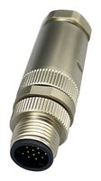 NORCOMP 858-017-103RKT4 Sensor Connector, VULCON M12 Circulars Series, M12, Male, 17 Positions, Solder Pin