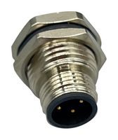 NORCOMP 859-B04-103R004 Sensor Connector, VULCON M12 Circulars Series, M12, Male, 4 Positions, Solder Pin