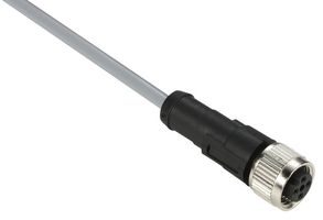 TELEMECANIQUE SENSORS XZCPV1164L5 Sensor Cable, M12 Receptacle, Free End, 5 Positions, 5 m, 16.4 ft, XZ Series