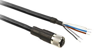 TELEMECANIQUE SENSORS XZCP11V12L5 Sensor Cable, M12 Receptacle, Free End, 5 Positions, 5 m, 16.4 ft, XZ Series