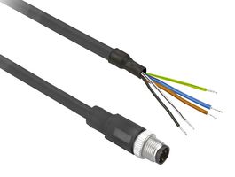 TELEMECANIQUE SENSORS XZCP1541L05 Sensor Cable, M12 Plug, Free End, 4 Positions, 500 mm, 19.7 ", XZ Series