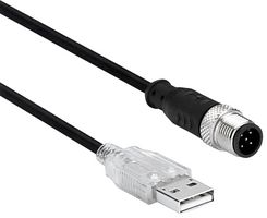 TELEMECANIQUE SENSORS XZCRPC Sensor Cable, M12 Plug, USB Plug, 2 m, 6.6 ft, XZ Series