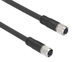TELEMECANIQUE SENSORS XZCR1111064D5 Sensor Cable, M12 Receptacle, M12 Receptacle, 5 Positions, 5 m, 16.4 ft, XZ Series