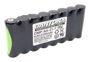 DANTONA INDUSTRIES CMP-AA-21-7 Rechargeable Battery, 9.6 V, Nickel Metal Hydride, 2.1 Ah, AA, Solder Tab, 1
