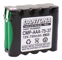 DANTONA INDUSTRIES CMP-AAA-75-37 Rechargeable Battery, 12 V, Nickel Metal Hydride, 750 mAh, AAA, Solder Tab, 1